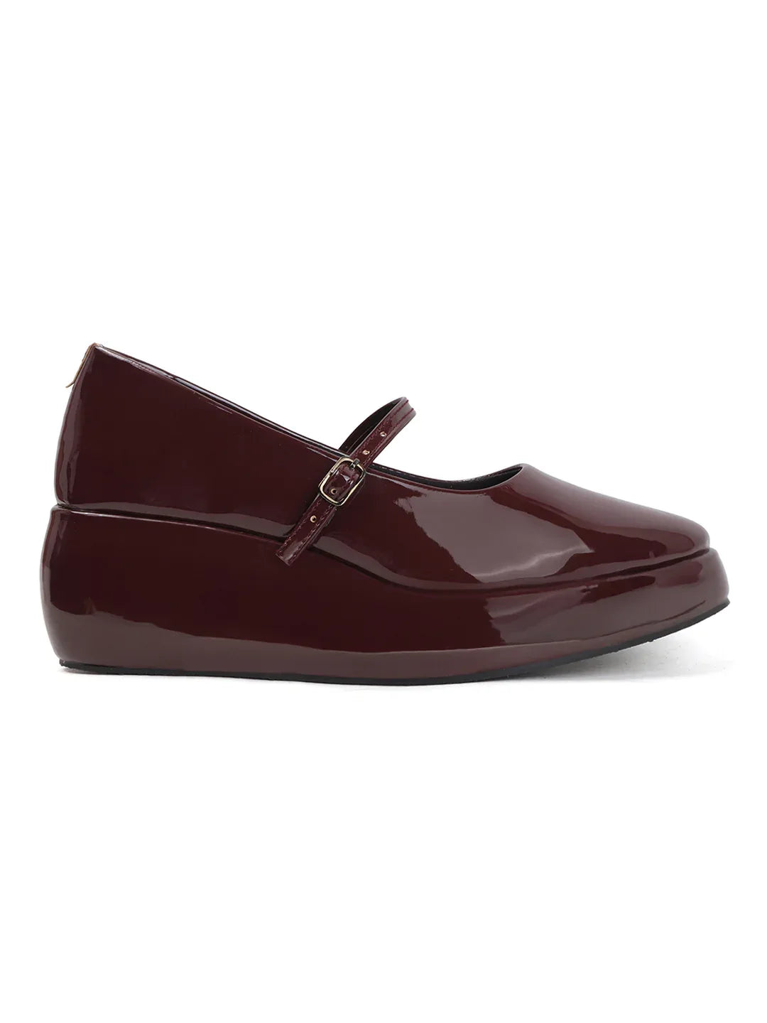 Rounded Toe Platform Mary Jane Shoes