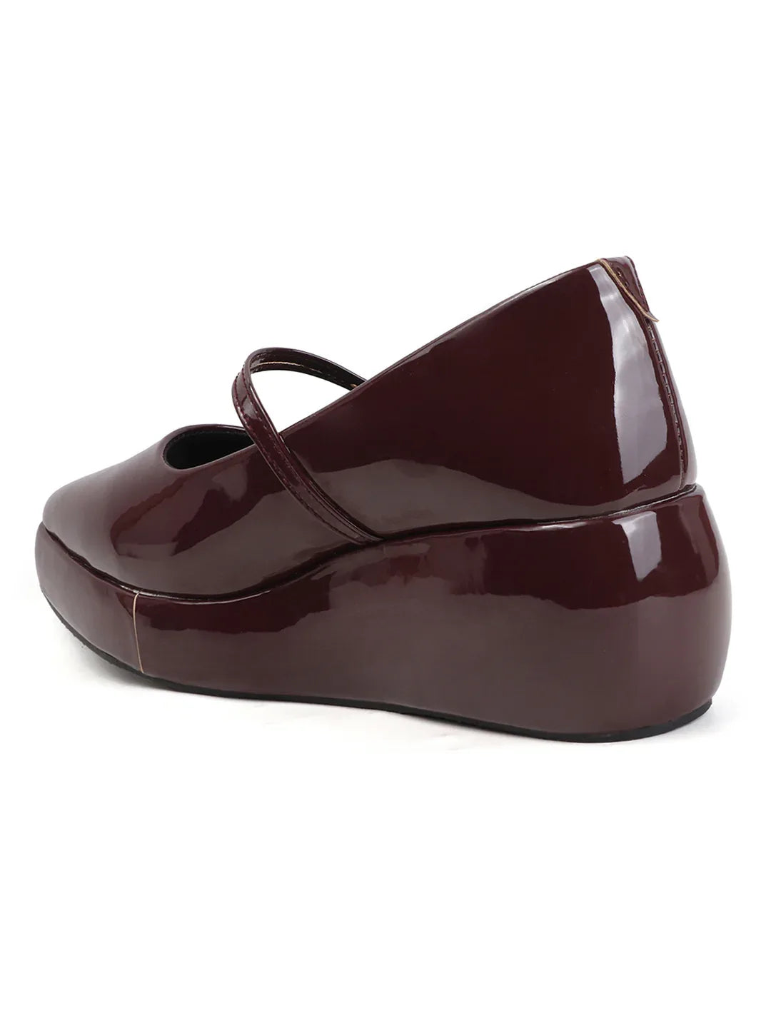 Rounded Toe Platform Mary Jane Shoes