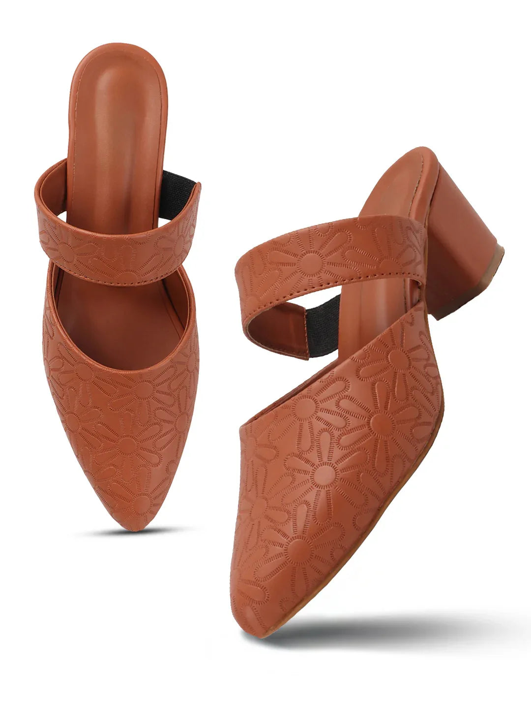 Glitter Strap Block Heel Sandals