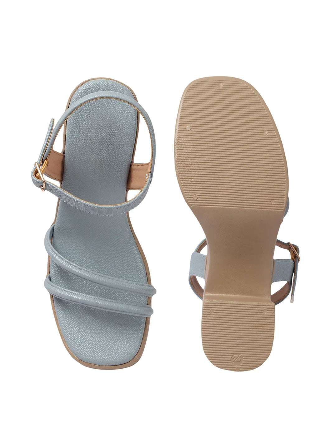 Elegant Triple-Strap Chunky Heel Sandals
