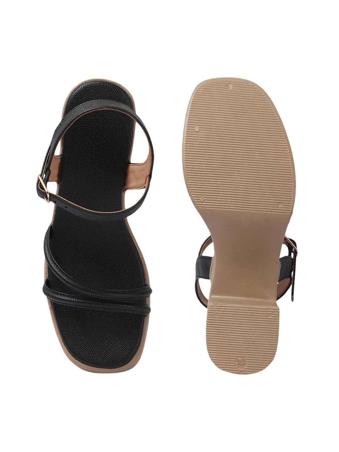 Elegant Triple-Strap Chunky Heel Sandals