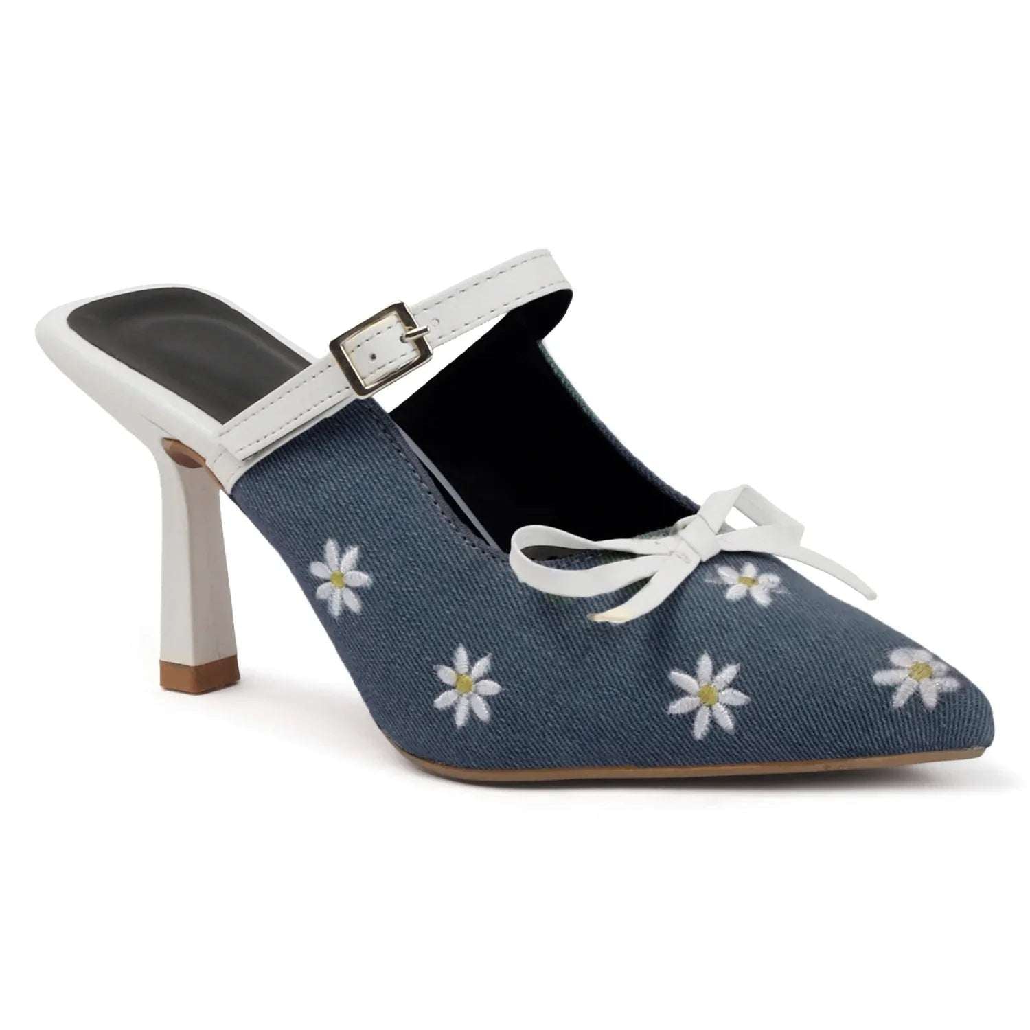 Fashion Heels with Buckle Strap and Pointed Toe Design