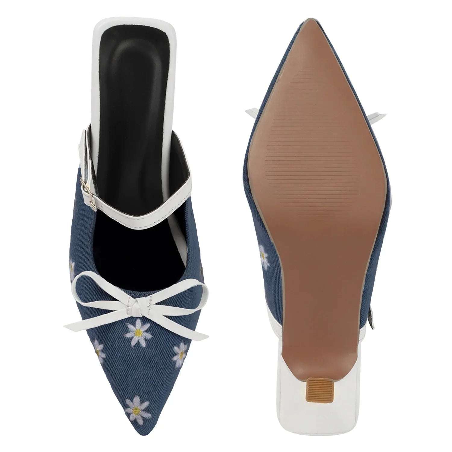 Fashion Heels with Buckle Strap and Pointed Toe Design