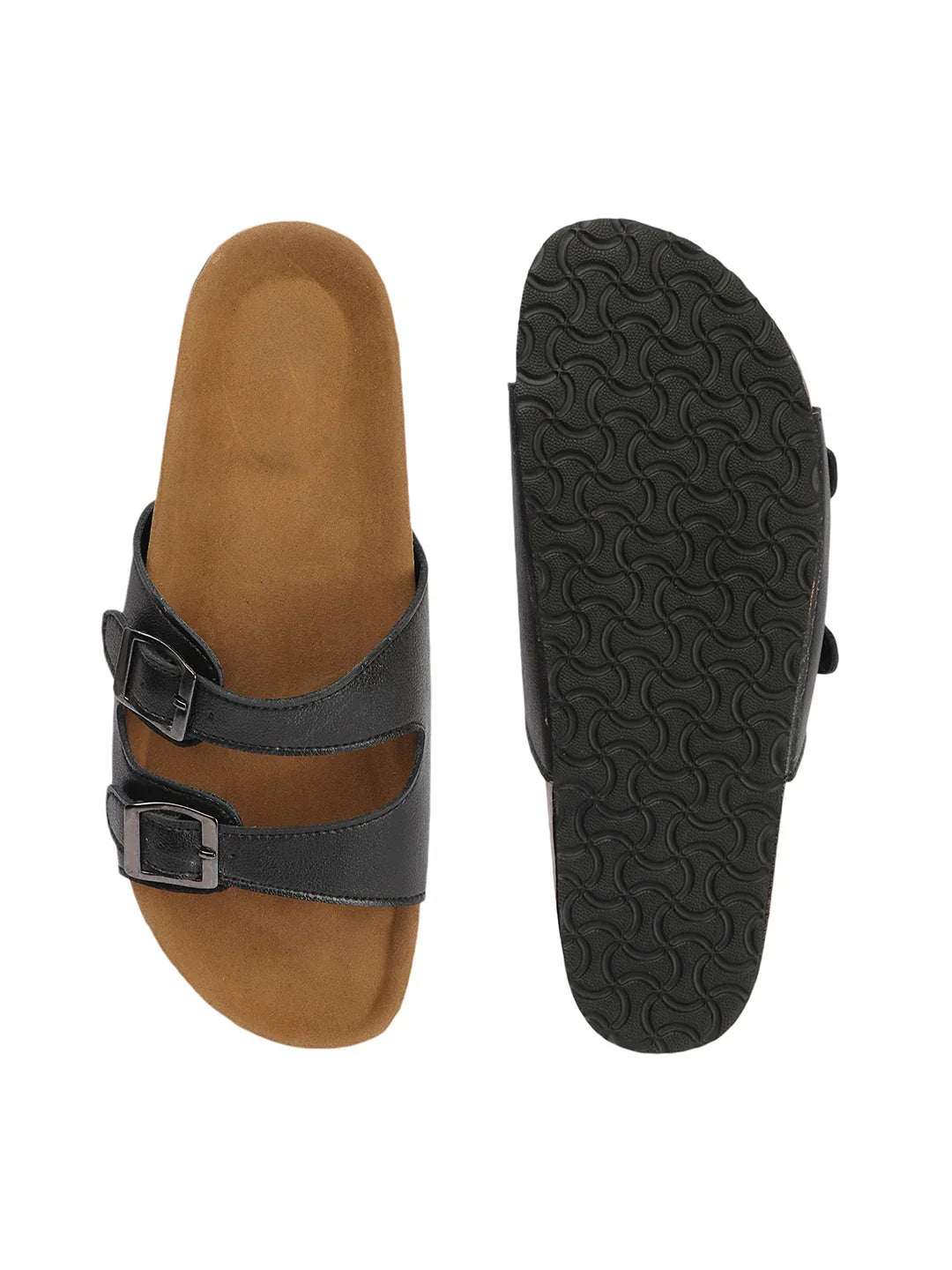 Double Buckle Comfort Slide Sandals