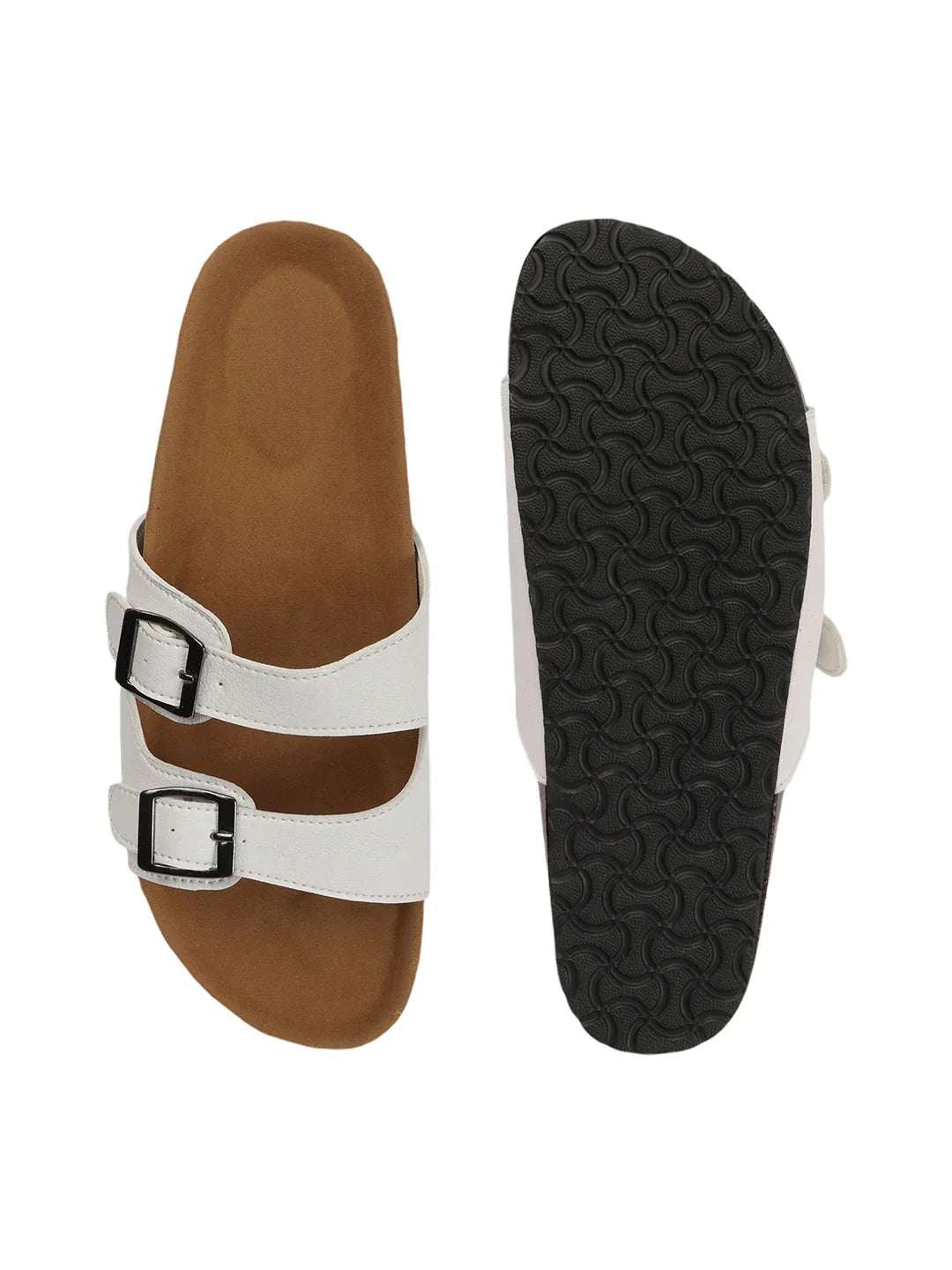 Double Buckle Comfort Slide Sandals