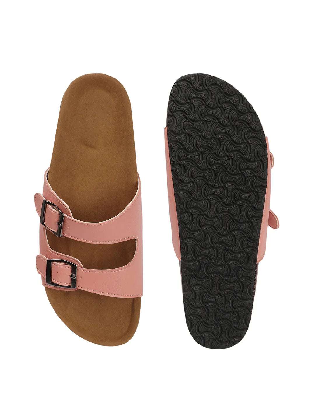 Double Buckle Comfort Slide Sandals