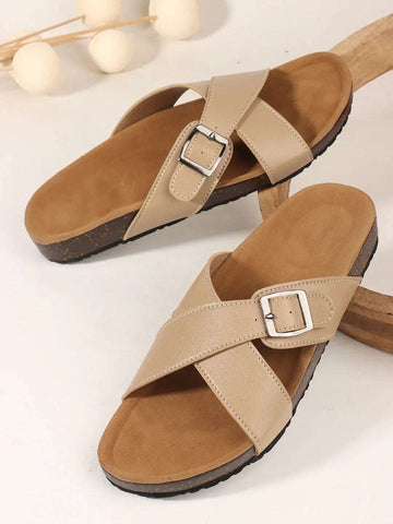Casual Summer Sandals Cross Strap & Anti-Slip Sole