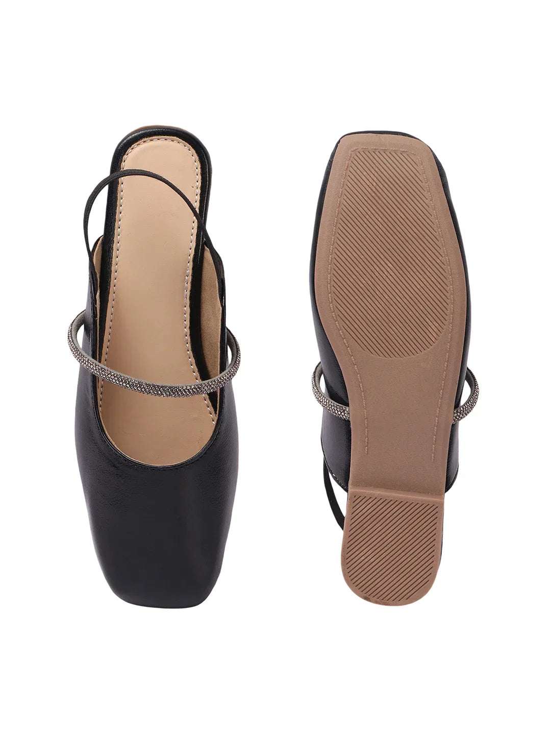 Chic Black Slip-On Slingback Mules