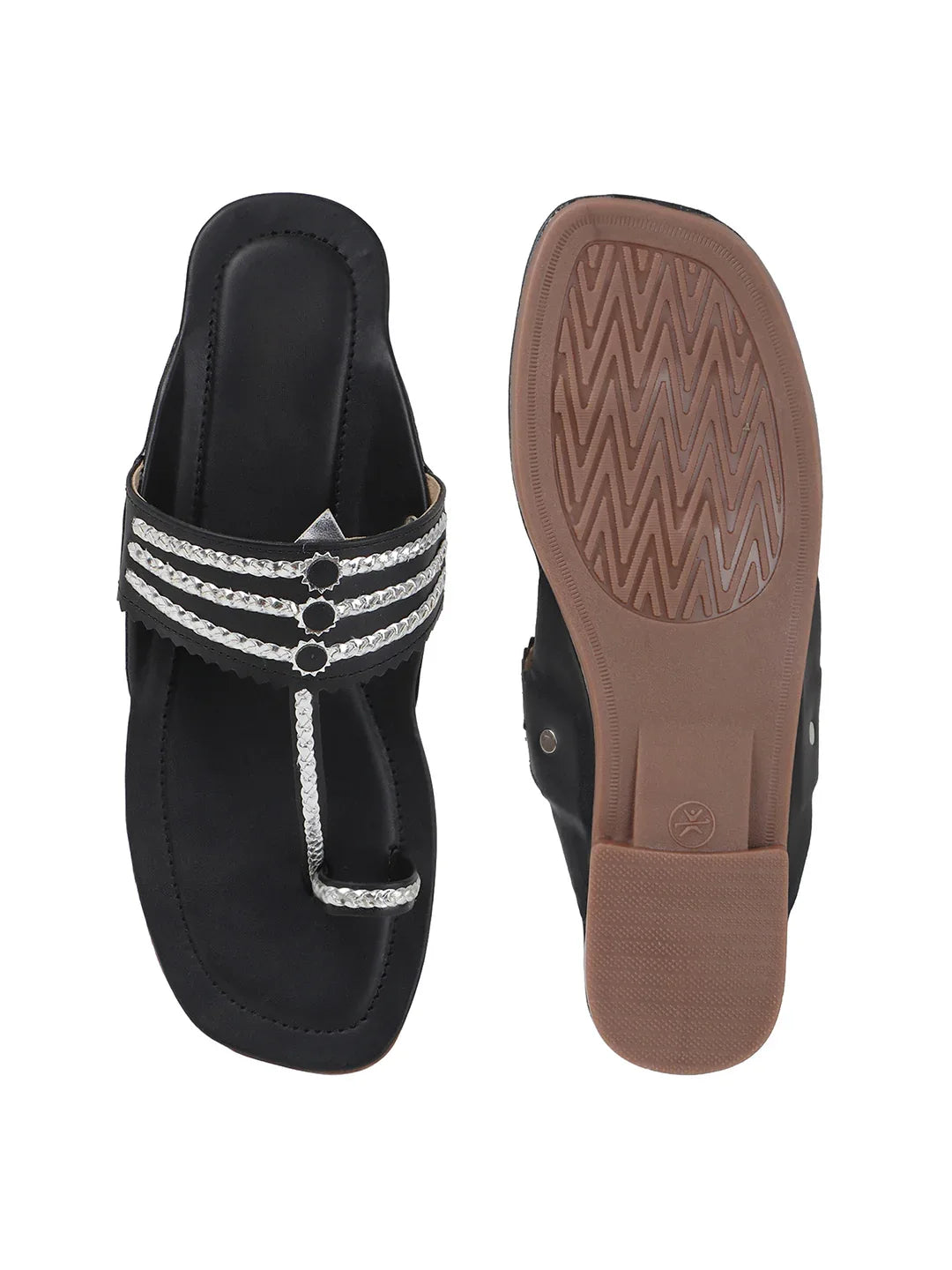 TRYME Comfortable Trendy Kholapuri Slip-On Flat Sandals For Womens And Girls