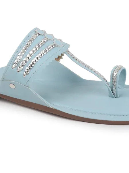 TRYME Comfortable Trendy Kholapuri Slip-On Flat Sandals For Womens And Girls