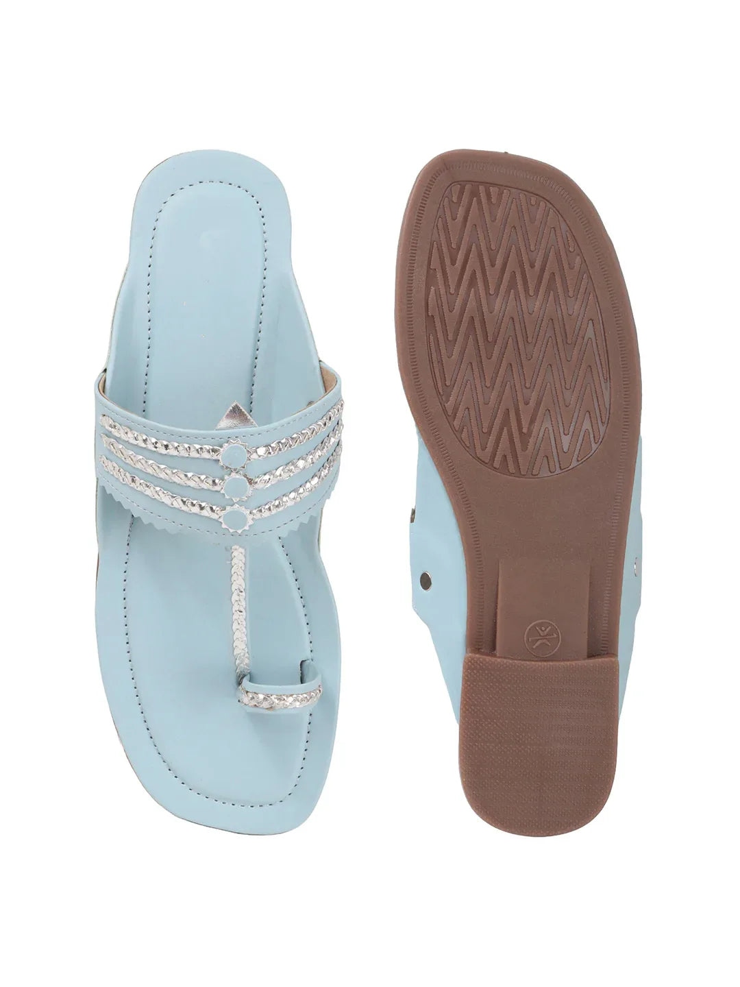 TRYME Comfortable Trendy Kholapuri Slip-On Flat Sandals For Womens And Girls