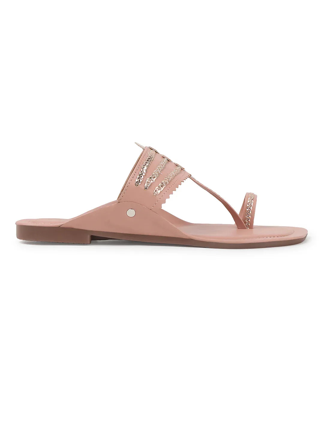 TRYME Comfortable Trendy Kholapuri Slip-On Flat Sandals For Womens And Girls