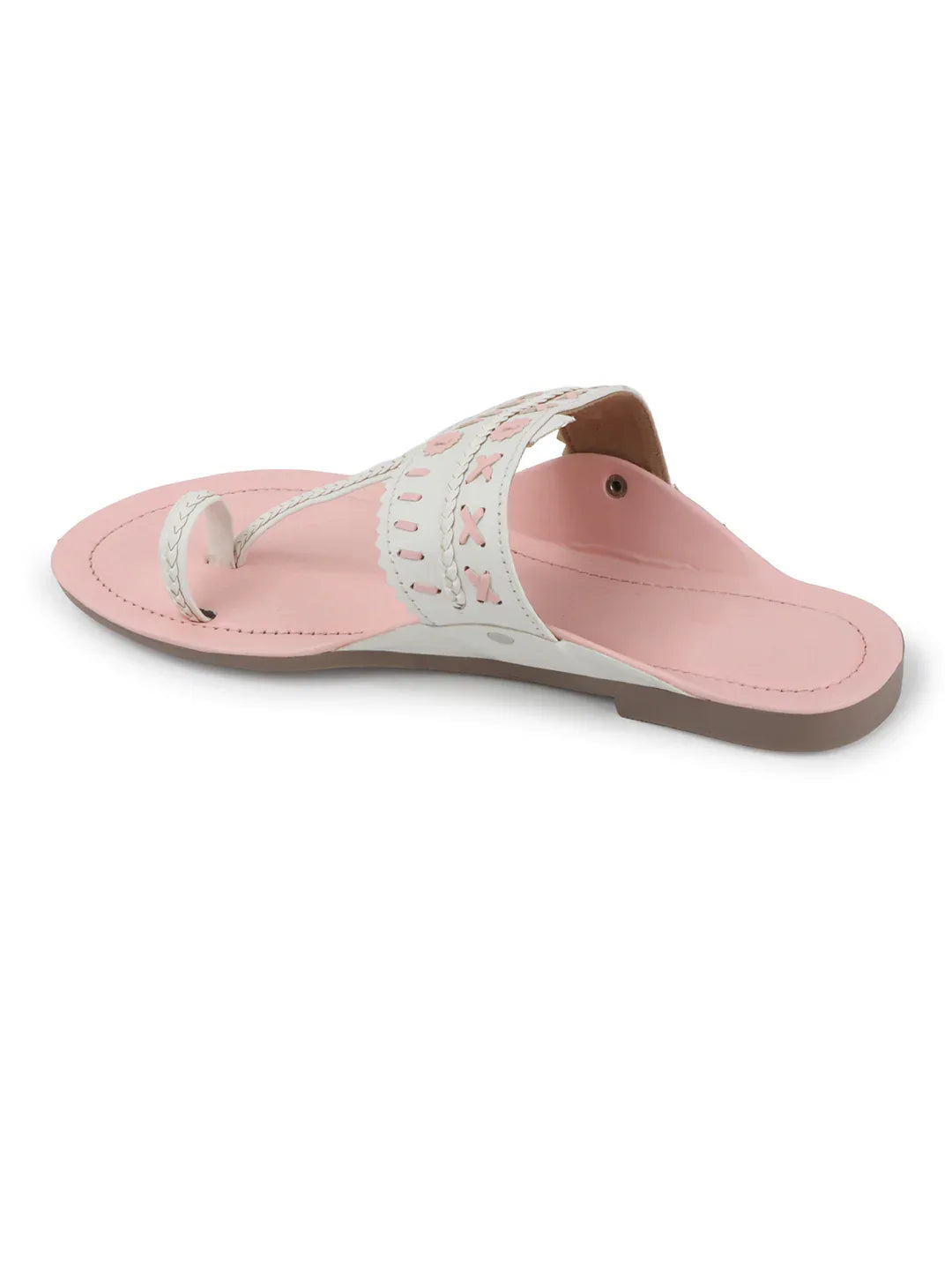 Embroidered Strap Flat Sandals
