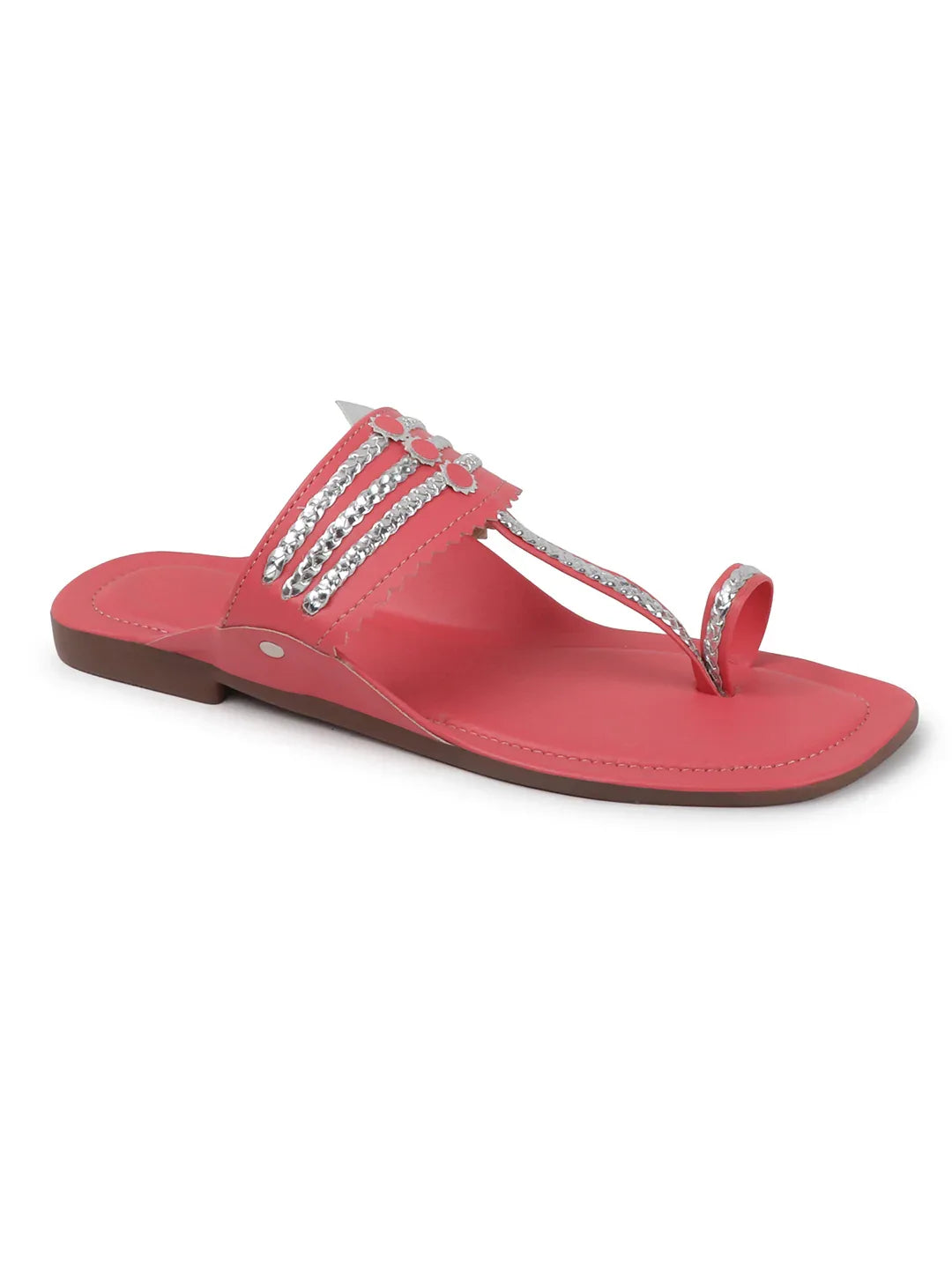 TRYME Comfortable Trendy Kholapuri Slip-On Flat Sandals For Womens And Girls