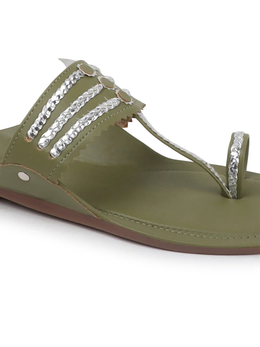TRYME Comfortable Trendy Kholapuri Slip-On Flat Sandals For Womens And Girls