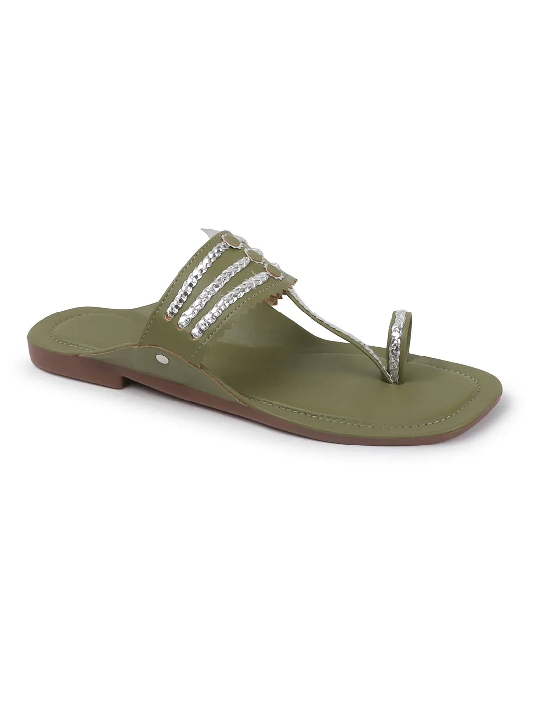 TRYME Comfortable Trendy Kholapuri Slip-On Flat Sandals For Womens And Girls