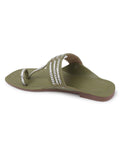 TRYME Comfortable Trendy Kholapuri Slip-On Flat Sandals For Womens And Girls