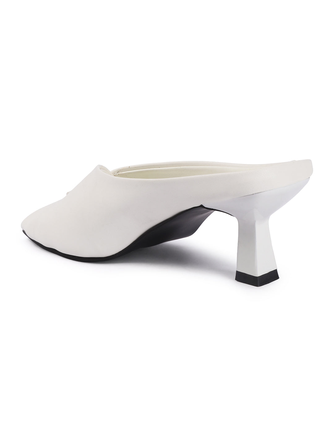 Curve Charm Twisted Upper Square Toe Heel Mules