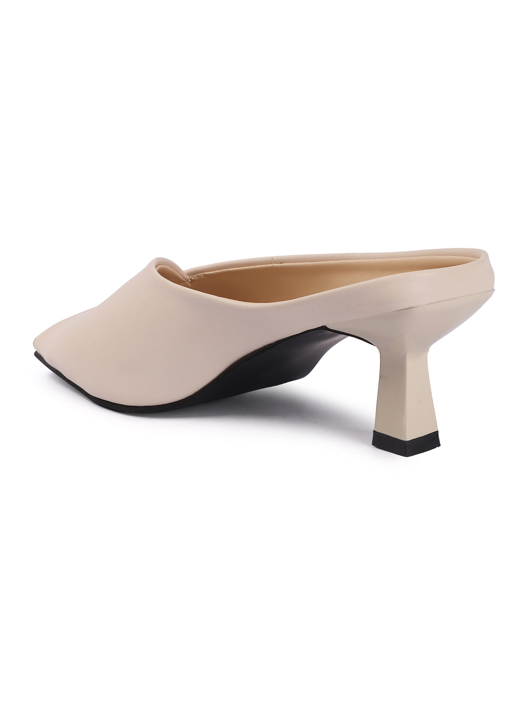 Curve Charm Twisted Upper Square Toe Heel Mules