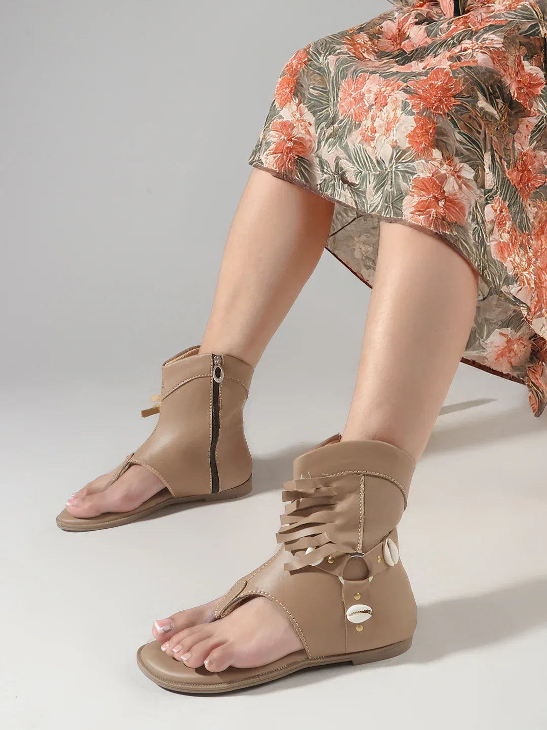 Modern Cut-Out Ankle Sandals