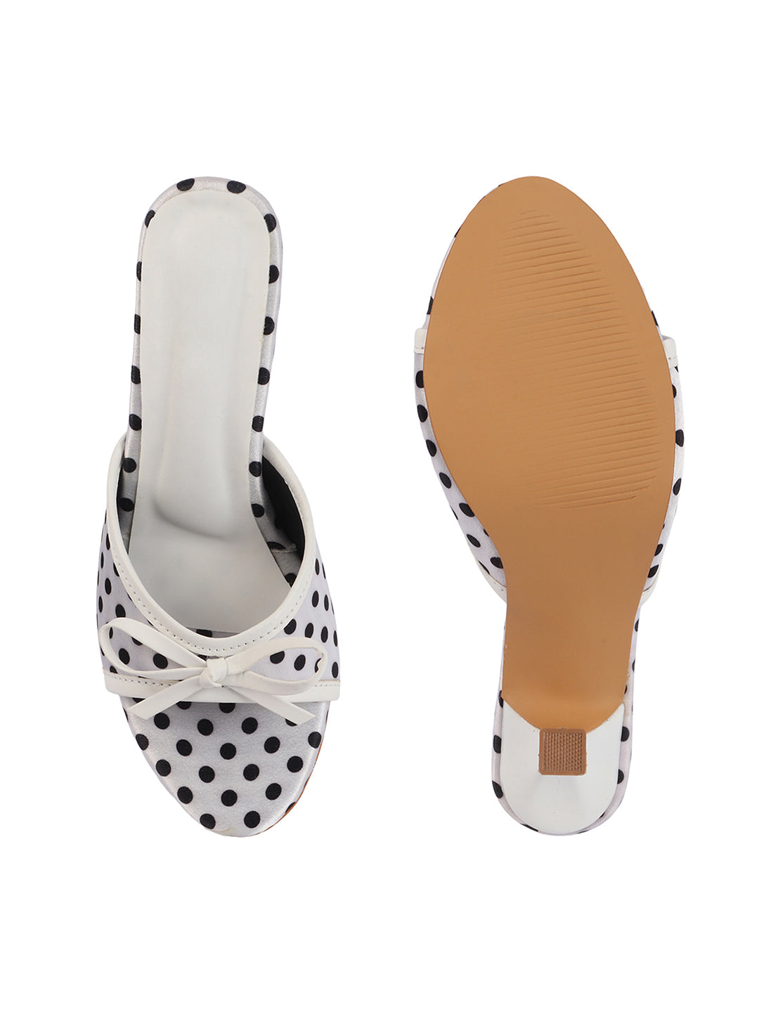 Polka Dot Bow Kitten Heels