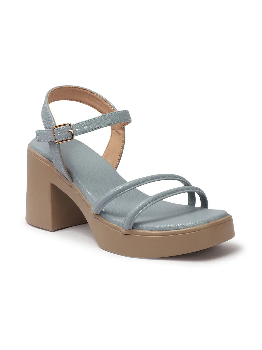 Elegant Triple-Strap Chunky Heel Sandals