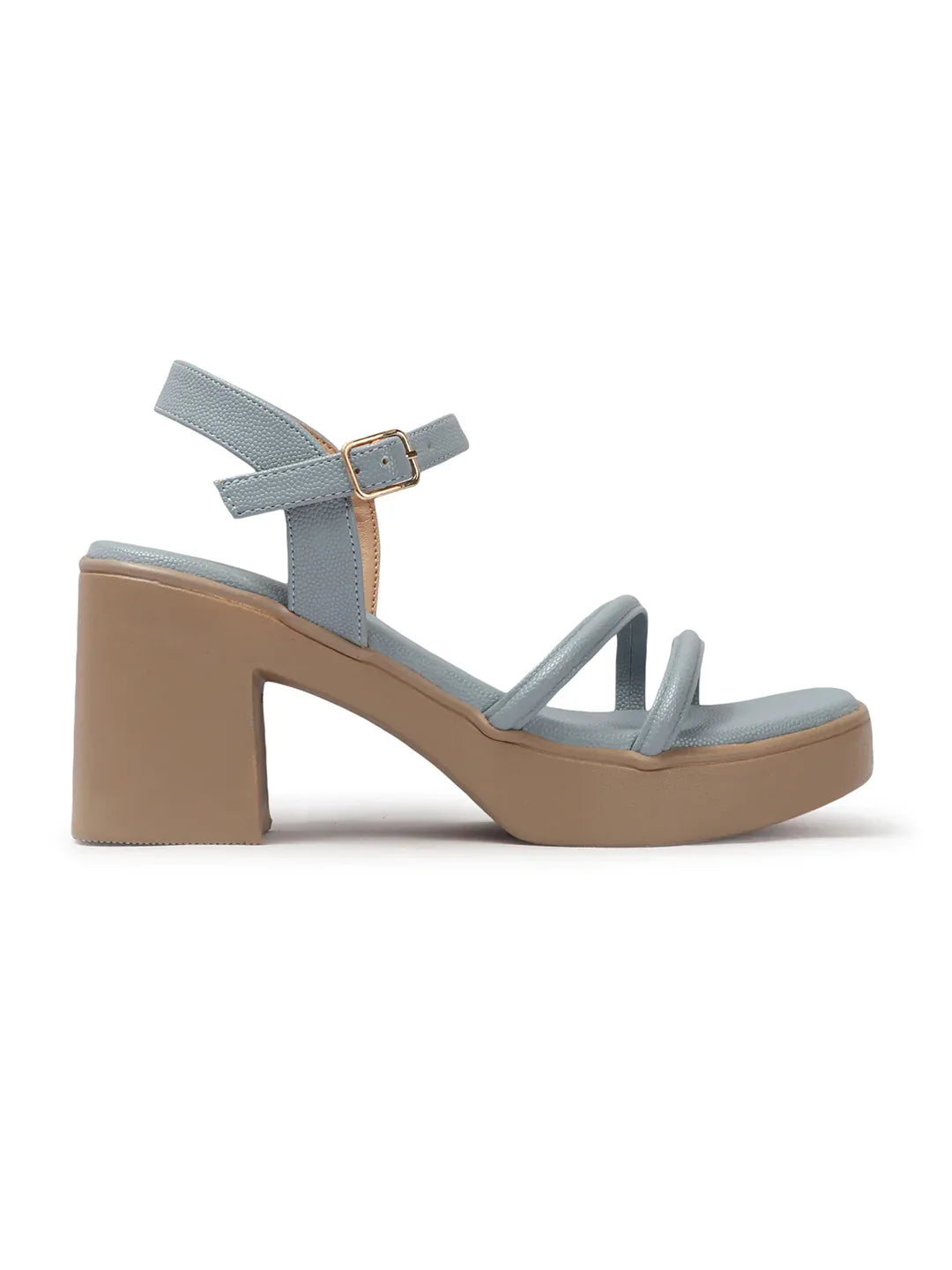 Elegant Triple-Strap Chunky Heel Sandals