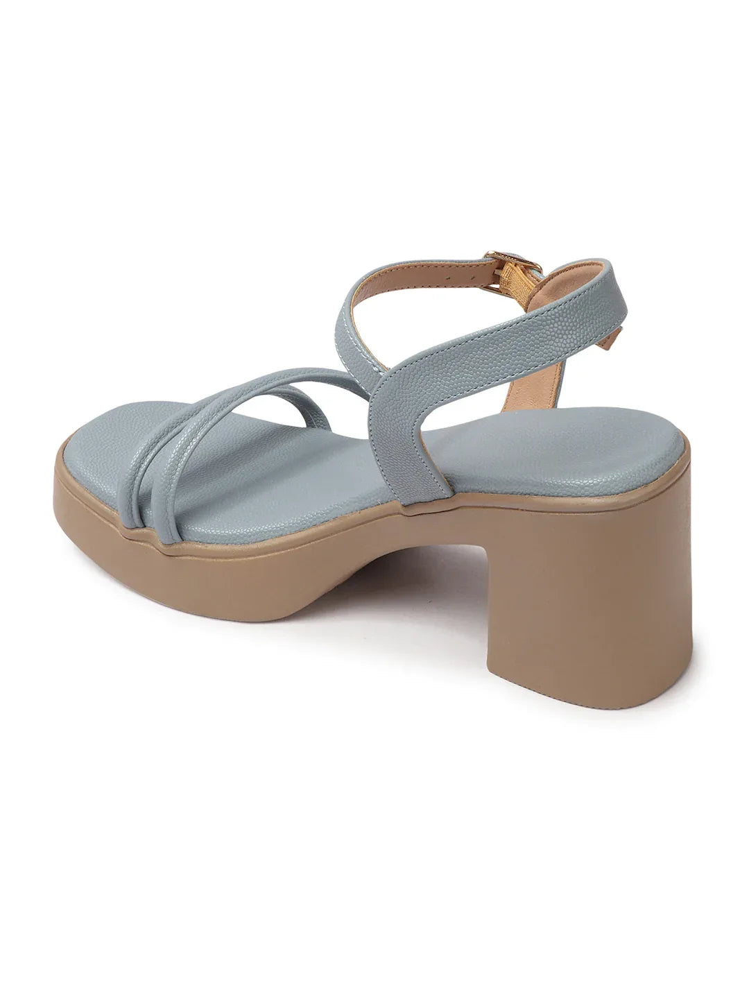 Elegant Triple-Strap Chunky Heel Sandals