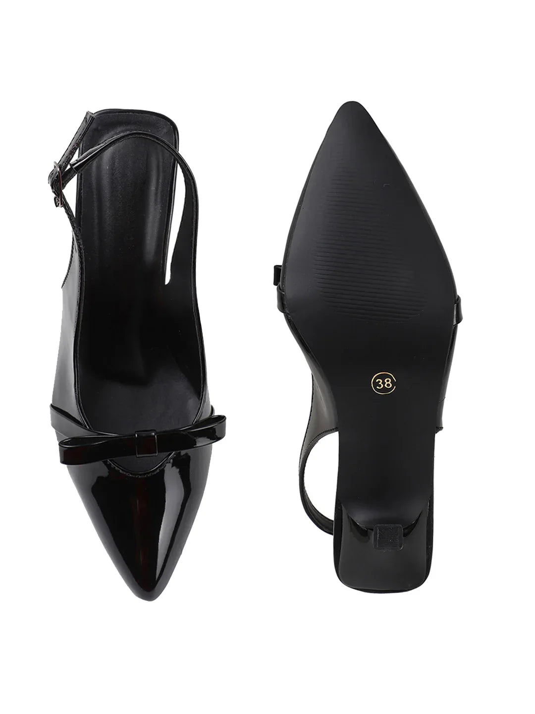 Classic Slingback Heels with Bow Detail