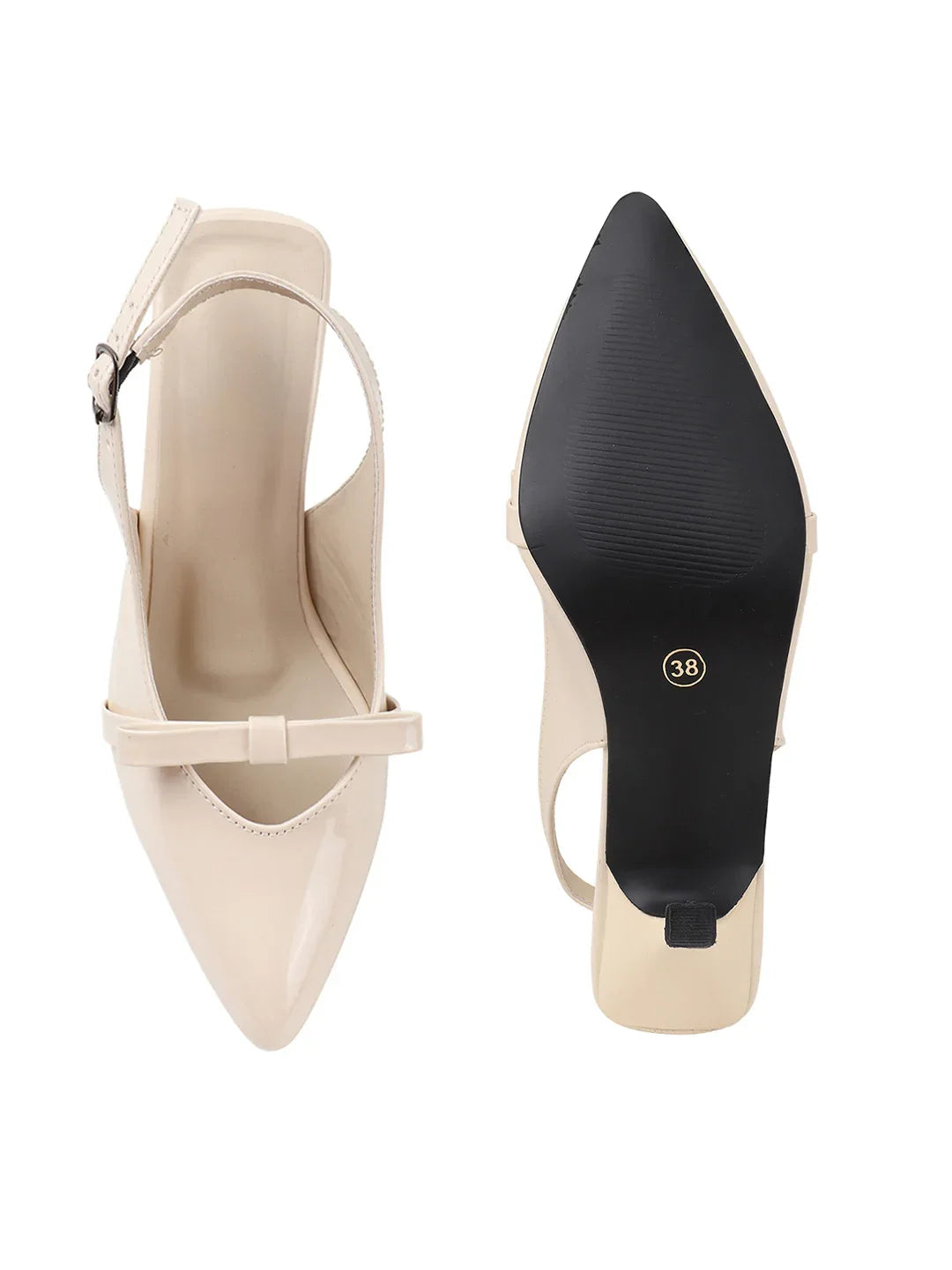 Classic Slingback Heels with Bow Detail