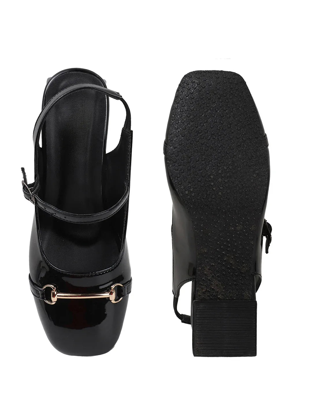 Minimal Dual Strap Mid Heel Shoes