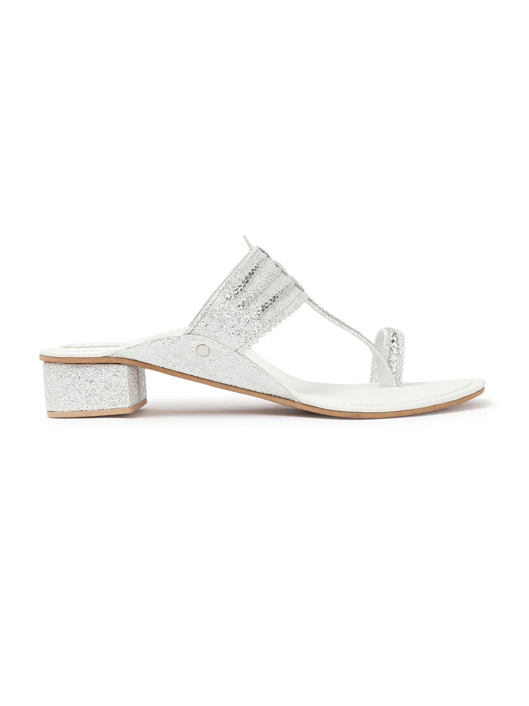 Block Heel Sandals Stylish Toe Ring Ethnic Design