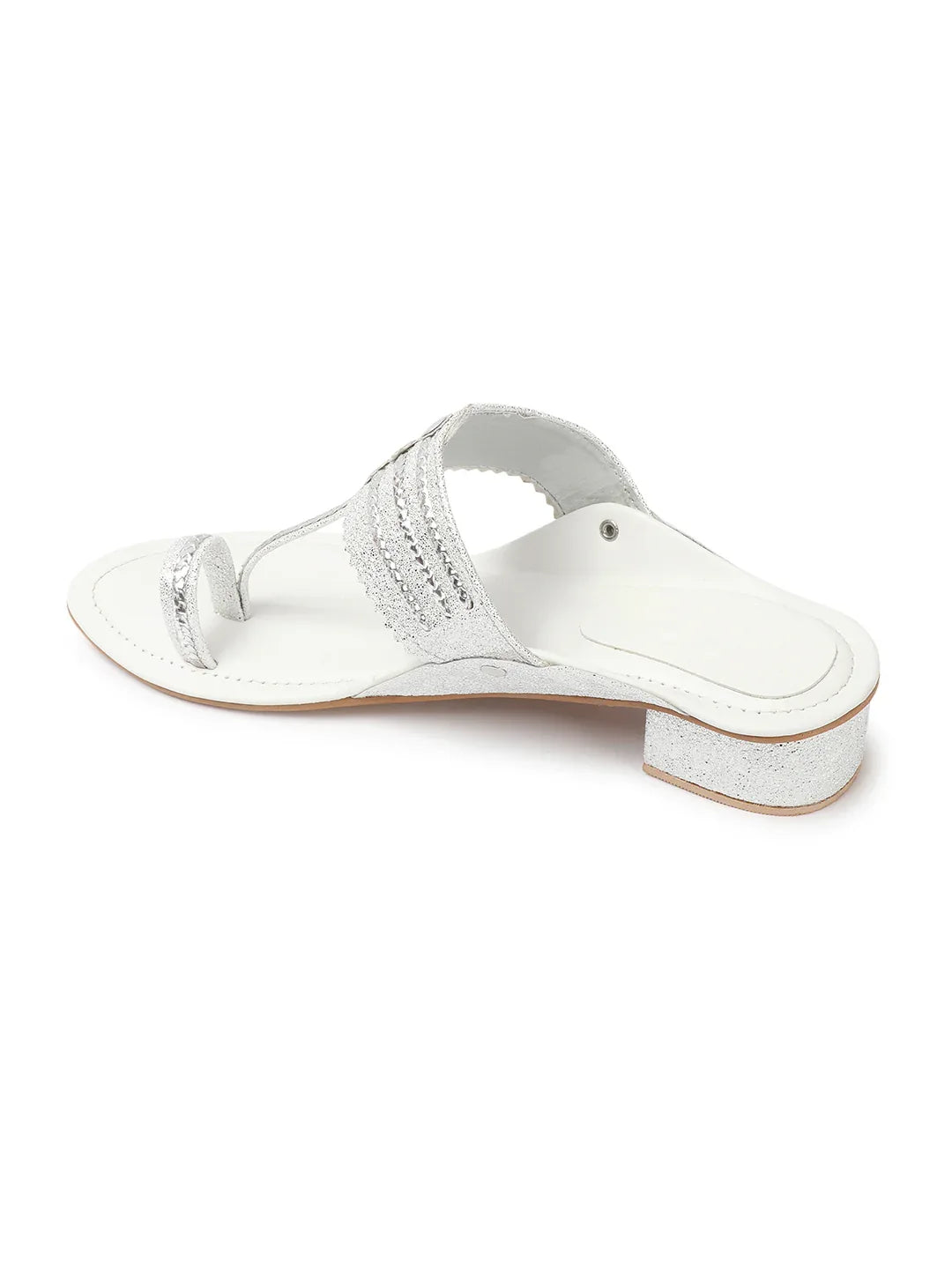 Block Heel Sandals Stylish Toe Ring Ethnic Design