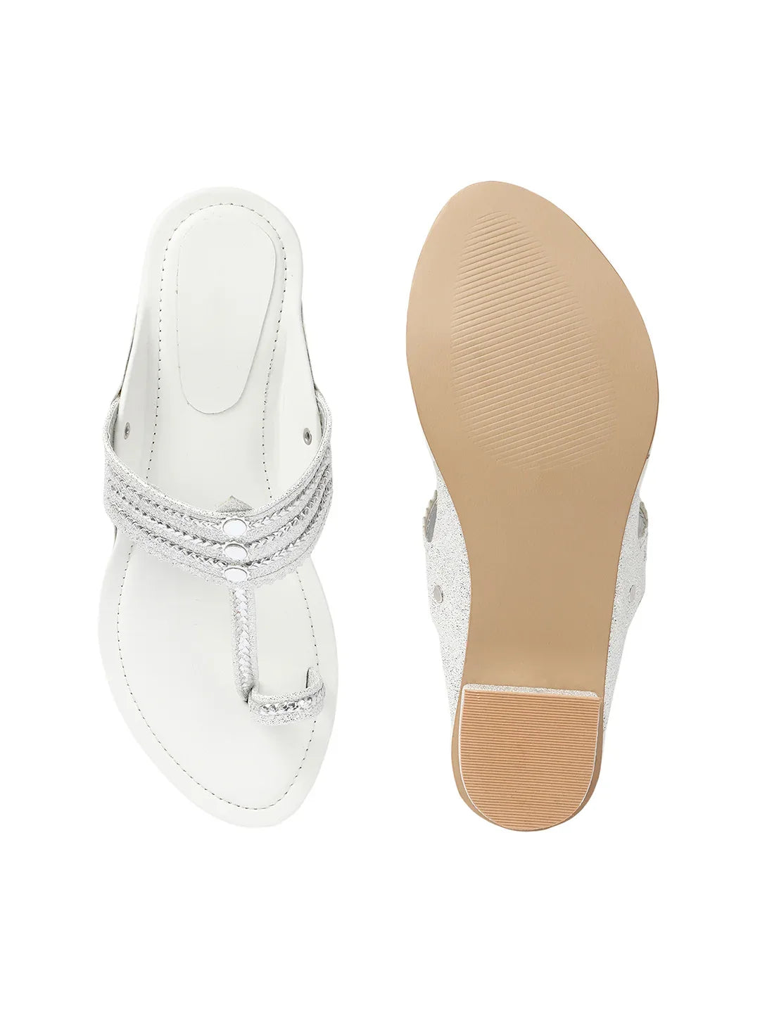 Block Heel Sandals Stylish Toe Ring Ethnic Design