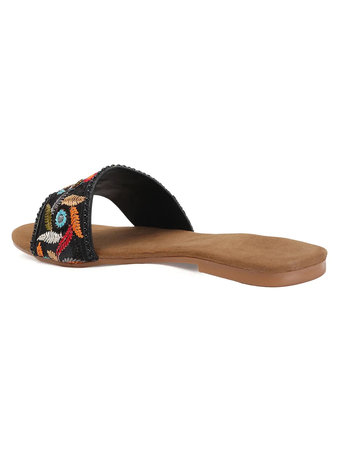 TRYME Trendy Embroidered Slip-on Flat Sandals For Women And Girls