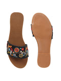 TRYME Trendy Embroidered Slip-on Flat Sandals For Women And Girls
