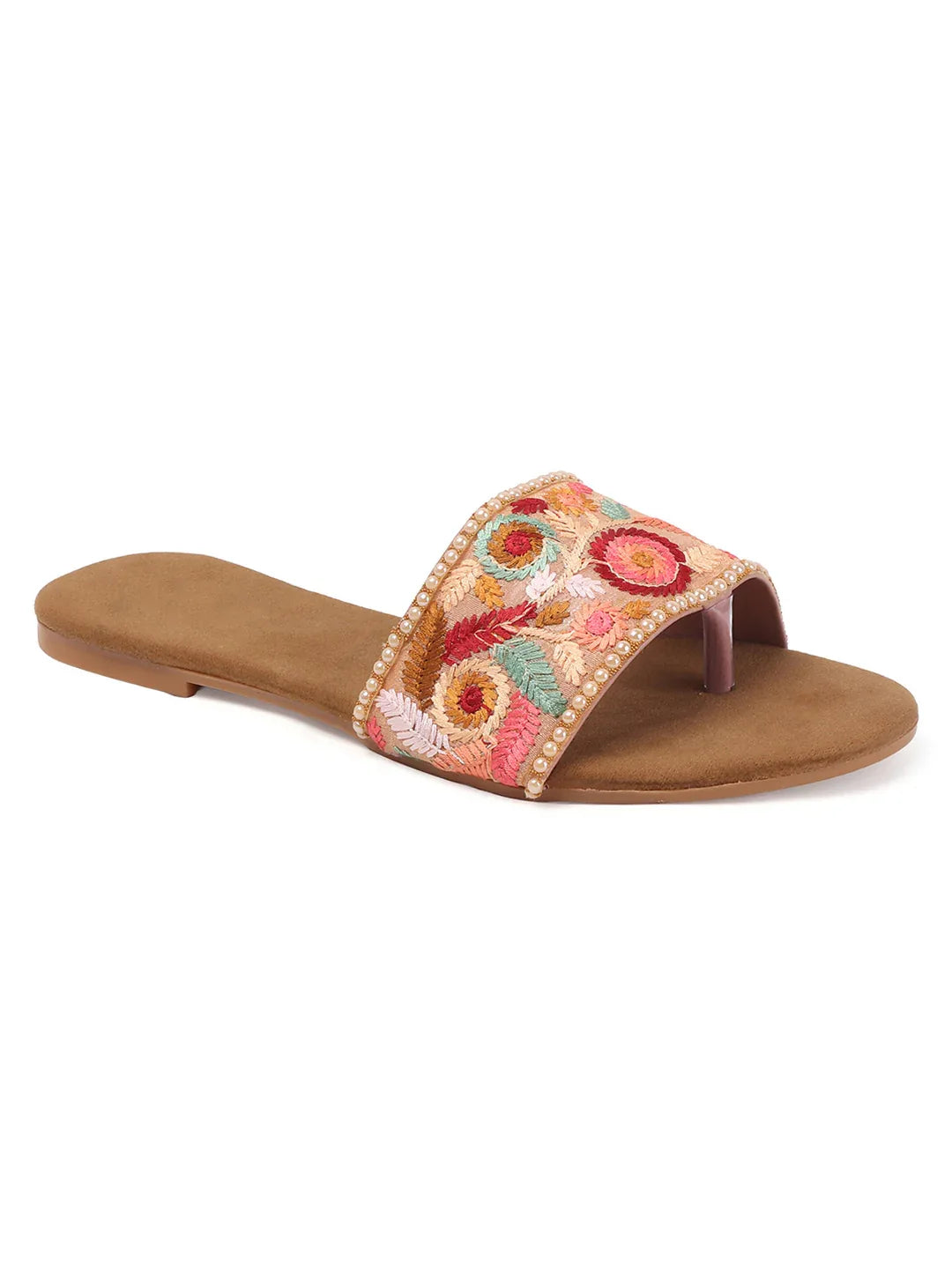 Heritage Embroidery Toe-Ring Flats
