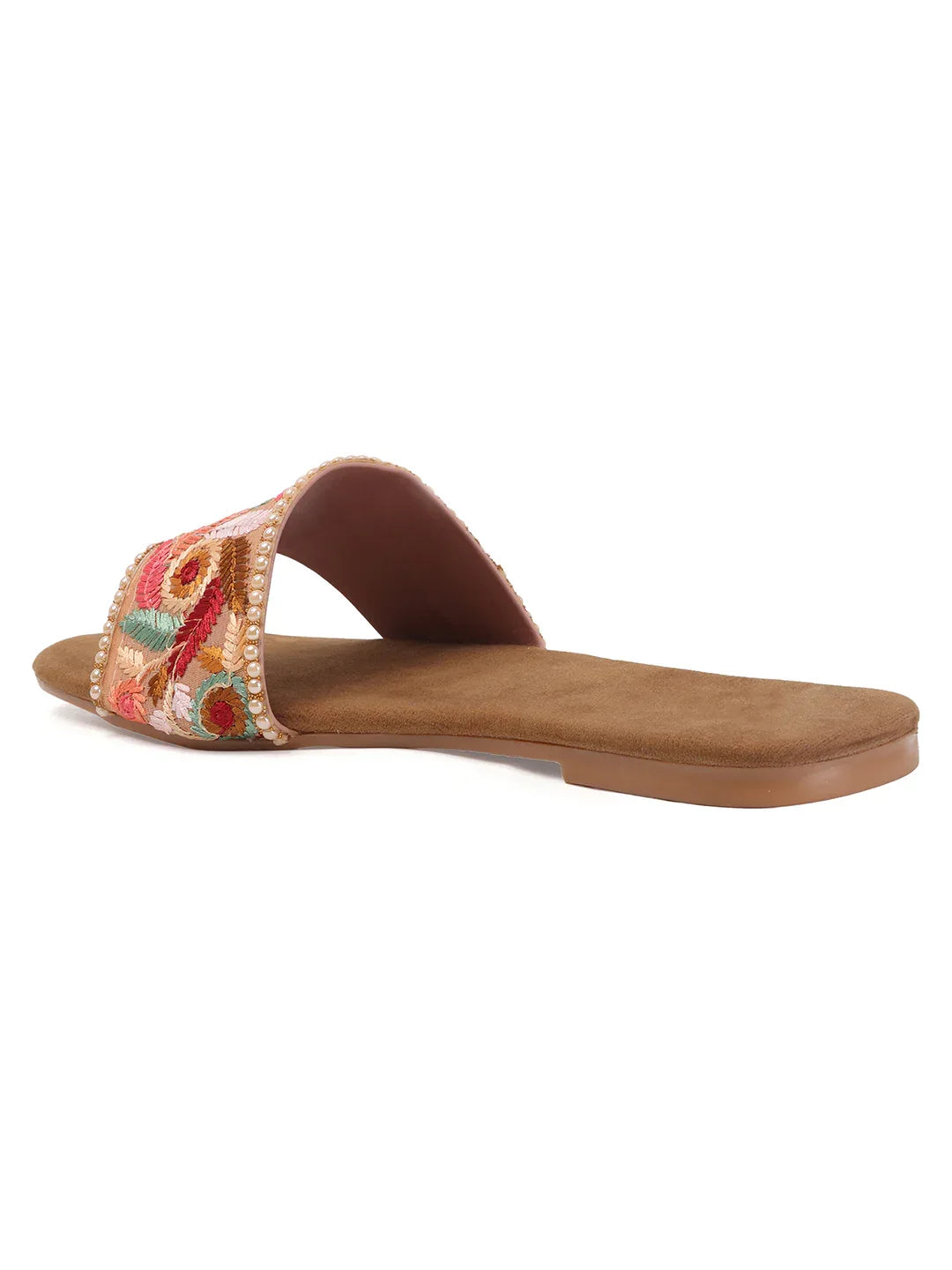 TRYME Trendy Embroidered Slip-on Flat Sandals For Women And Girls