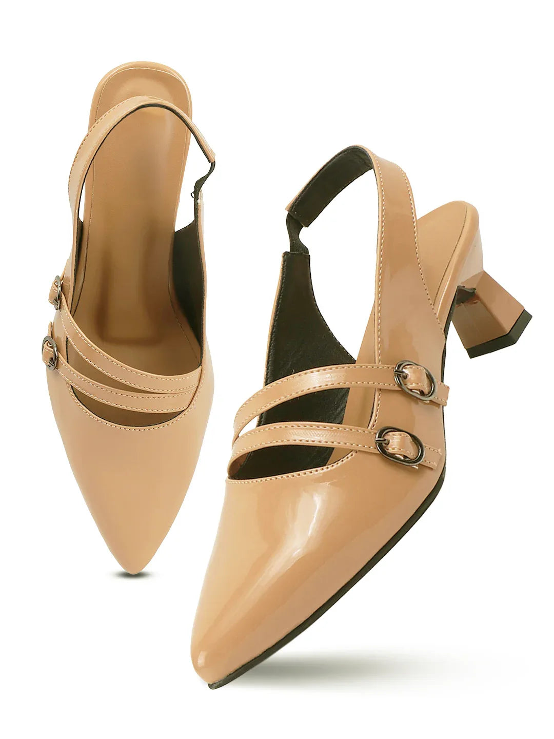 Classic Pointed Toe Strap Slingbacks