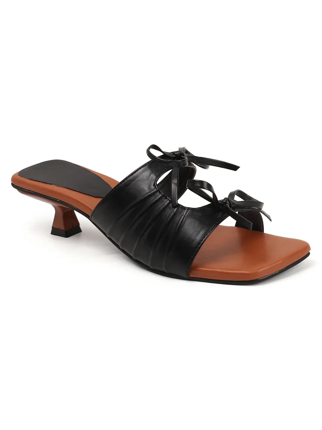 Minimal Tie-Up Strap Open-Toe Heels