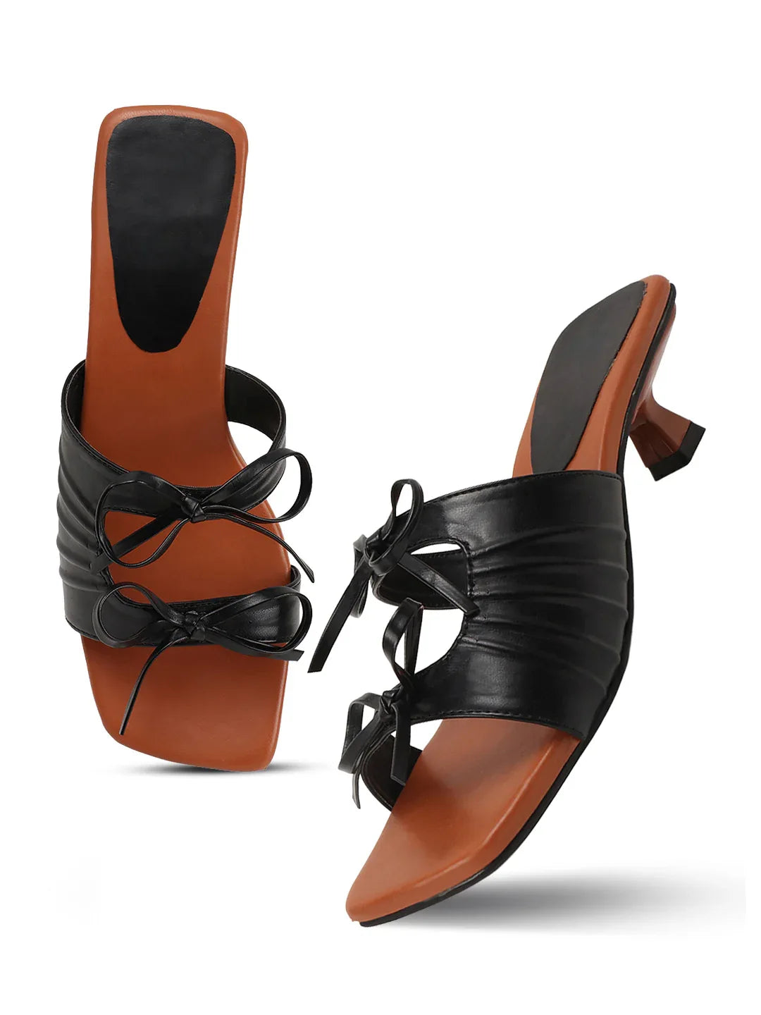 Minimal Tie-Up Strap Open-Toe Heels