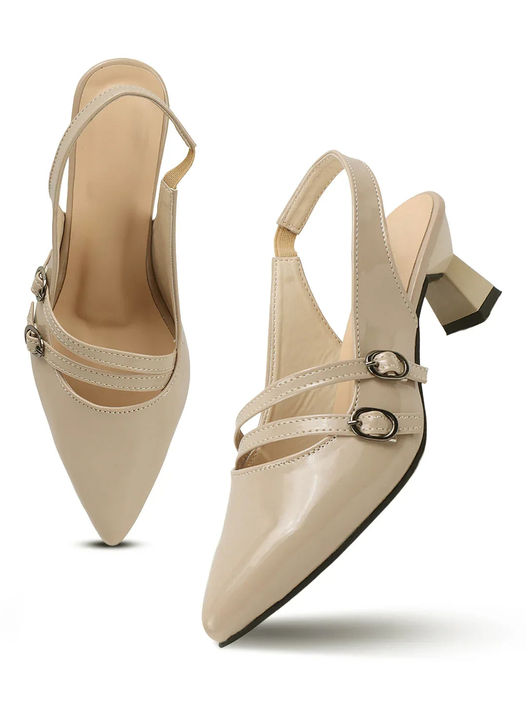 Classic Pointed Toe Strap Slingbacks