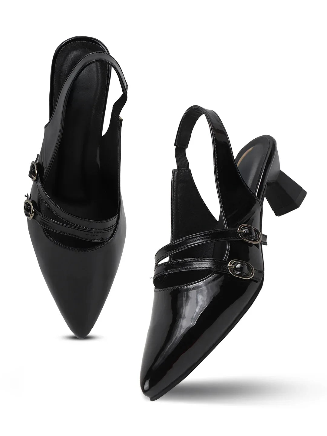 Classic Pointed Toe Strap Slingbacks