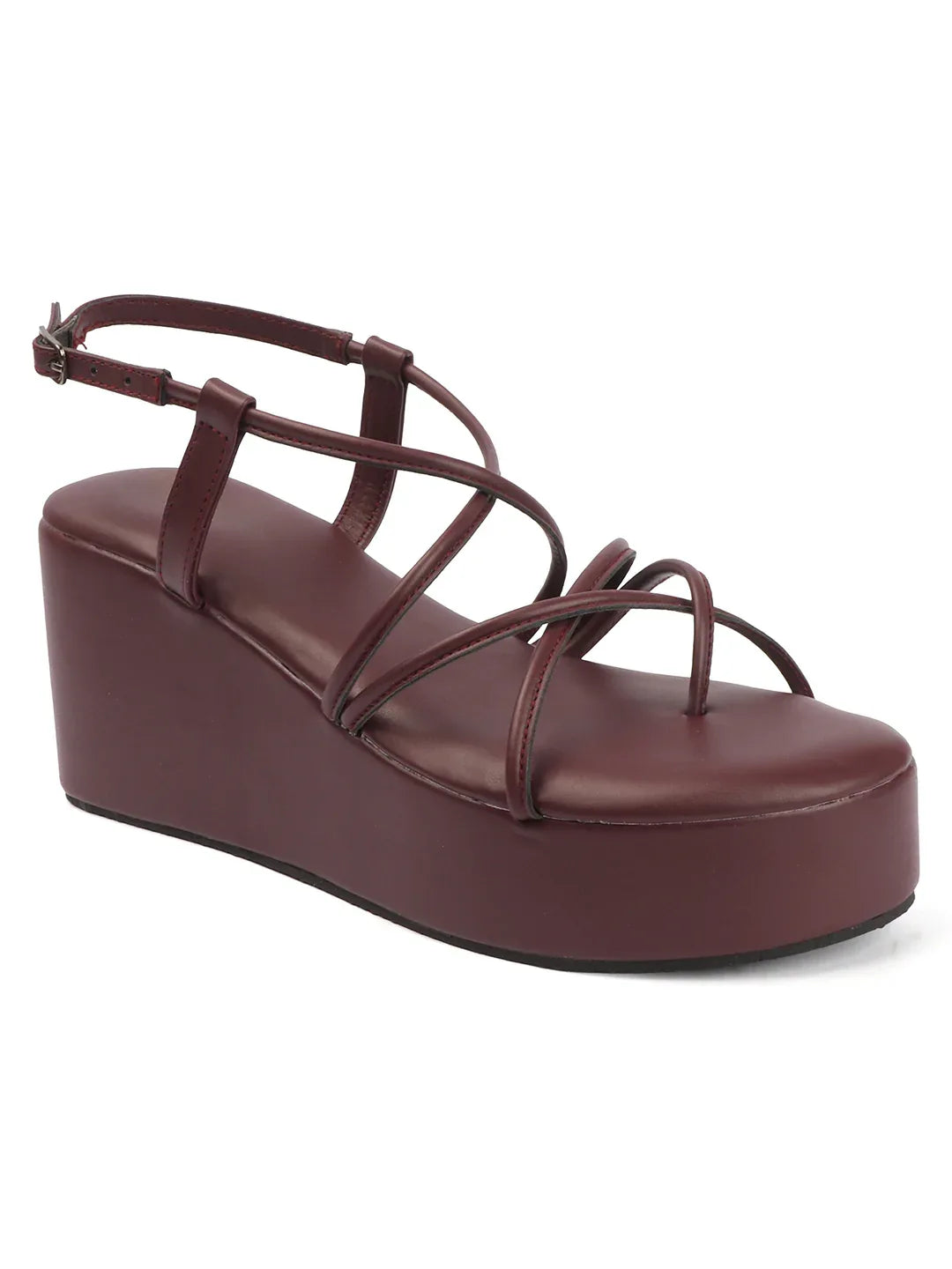 Trendy Open-Toe Strappy Wedges Heel Sandals