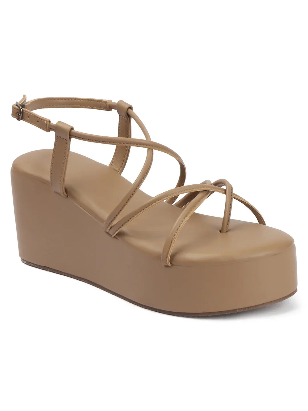 Trendy Open-Toe Strappy Wedges Heel Sandals