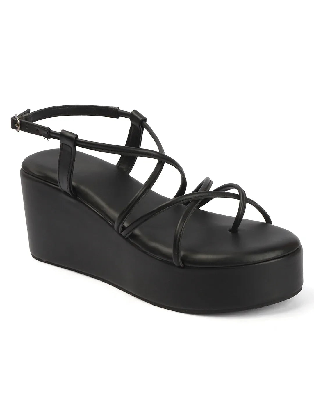Trendy Open-Toe Strappy Wedges Heel Sandals