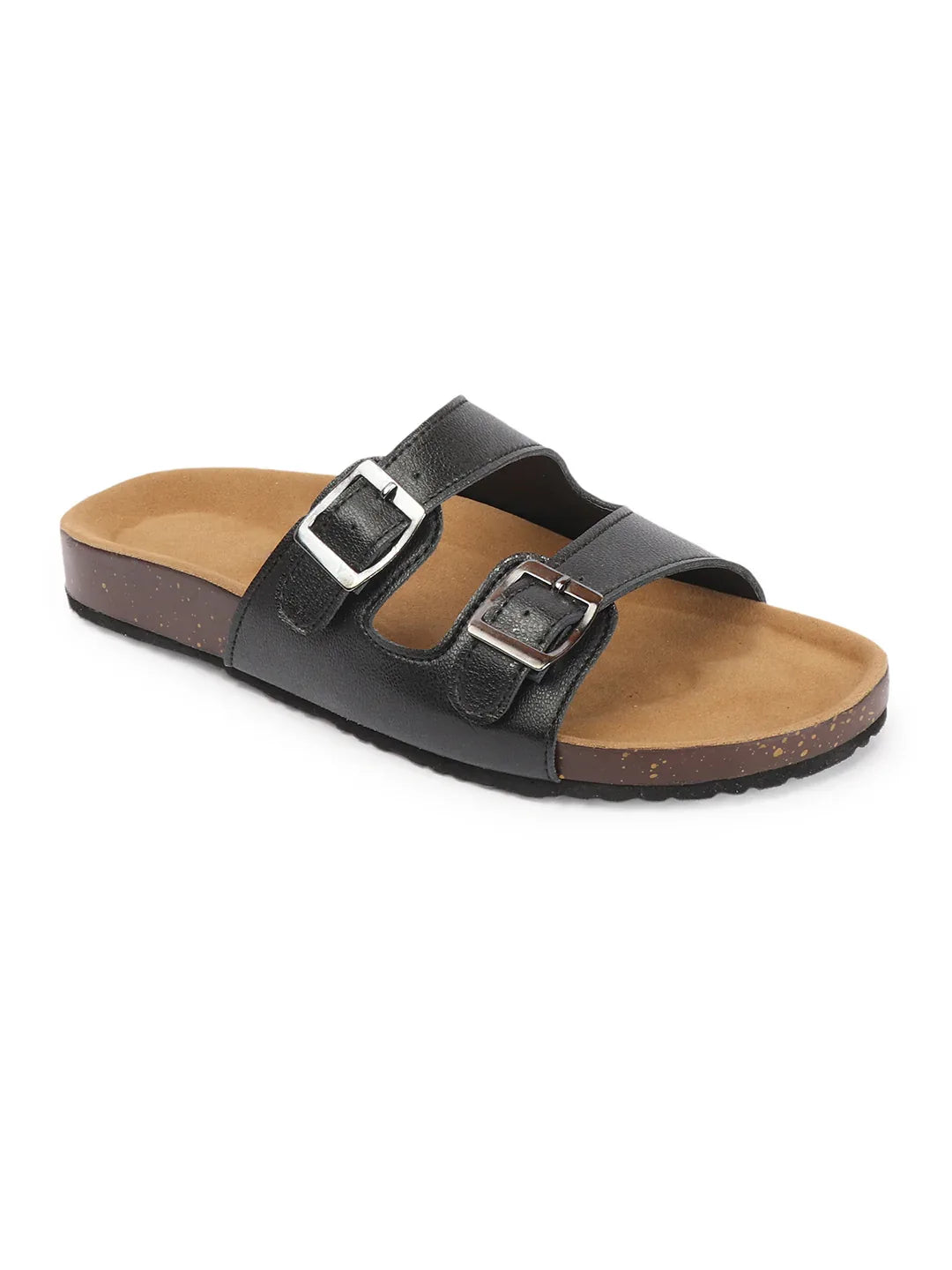 Double Buckle Comfort Slide Sandals
