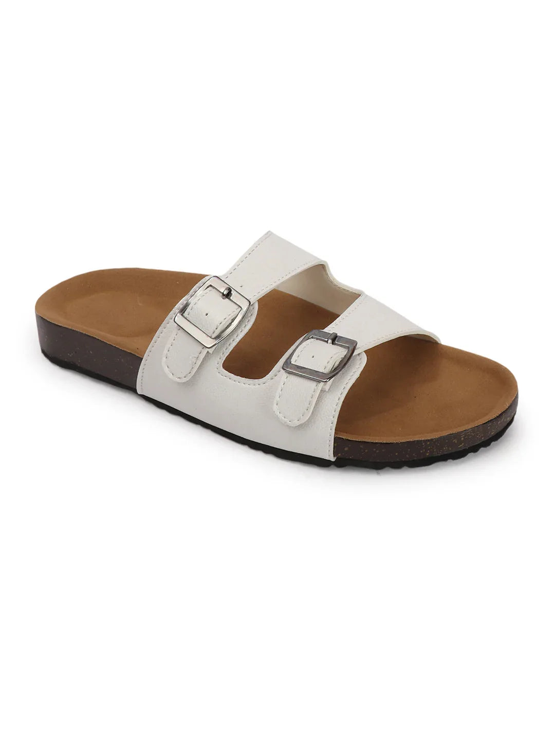 Double Buckle Comfort Slide Sandals