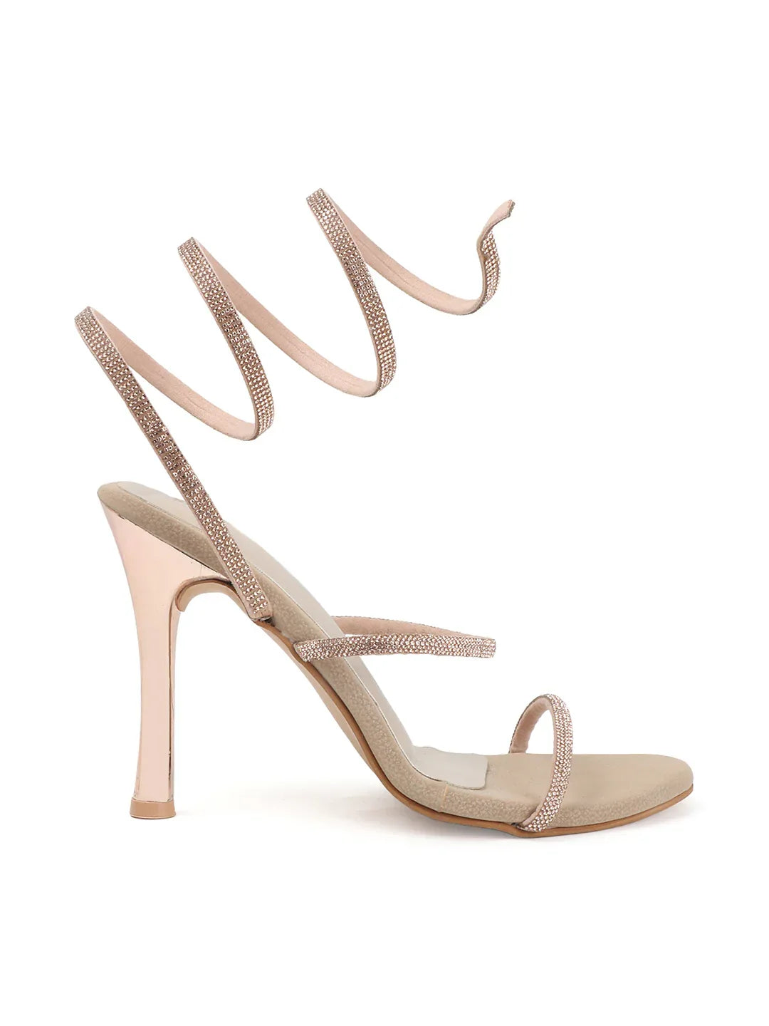 Crystal Strap Ankle Wrap Stiletto Heels