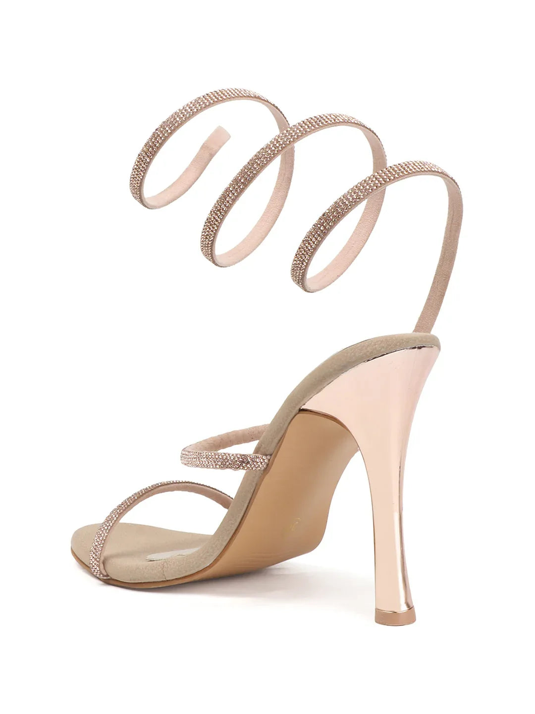 Crystal Strap Ankle Wrap Stiletto Heels